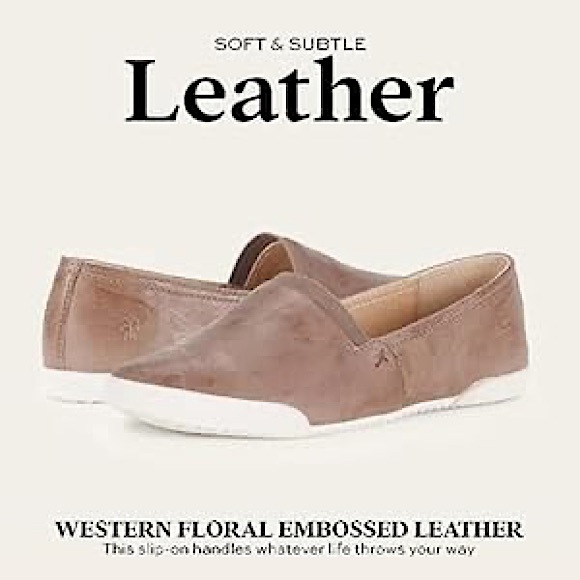 FRYE Melanie Slip-On Ash Tan Leather Loafers / Flats - Picture 7 of 8